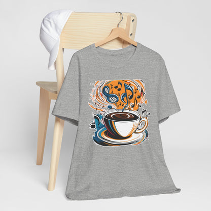 Coffee and Colorful Music Notes T-Shirt