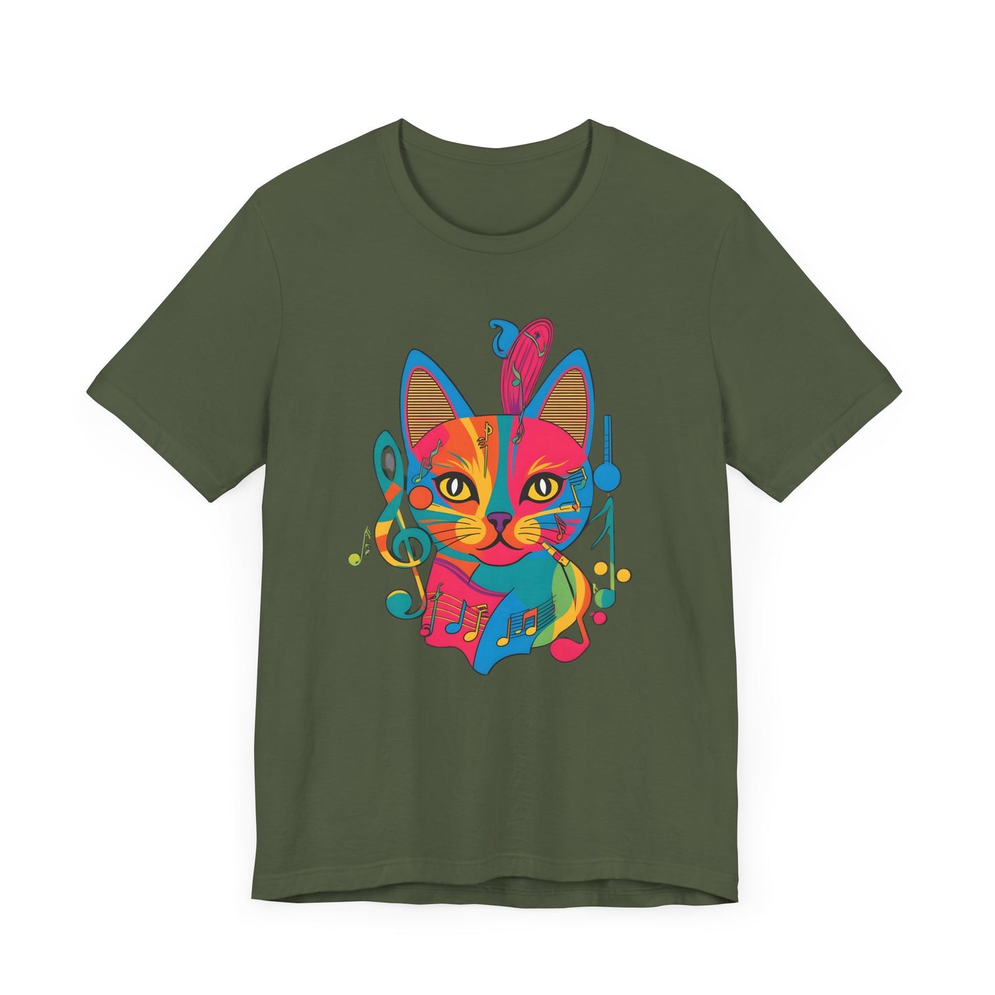Colorful Cat V T-Shirt