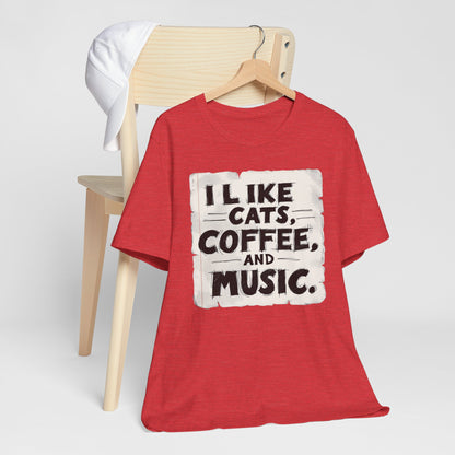 Coffee, Cats and Music T-Shirt