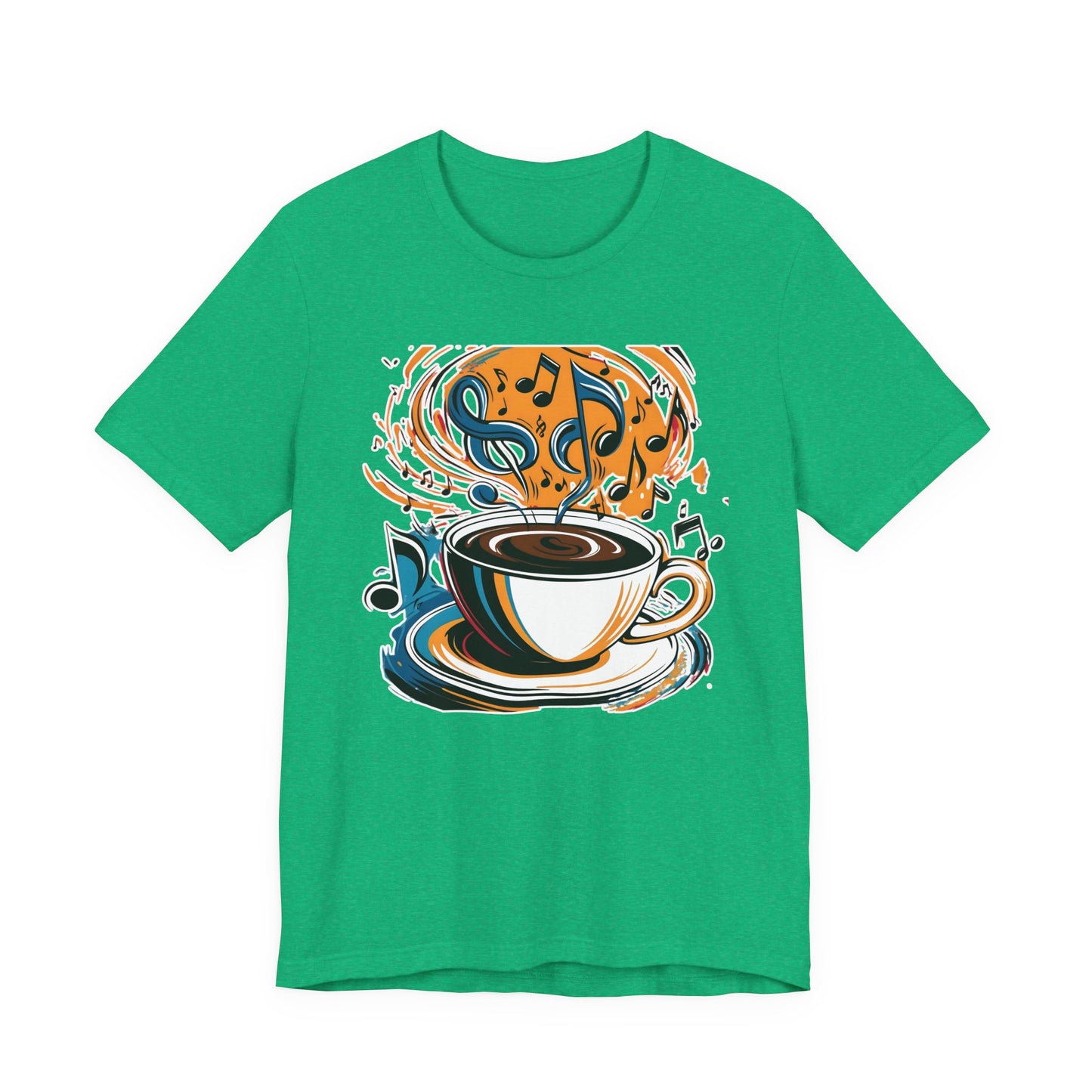 Coffee and Colorful Music Notes T-Shirt