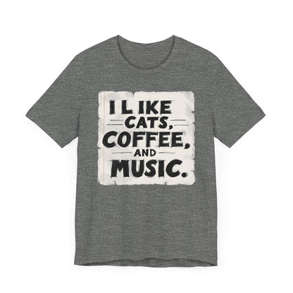 Coffee, Cats and Music T-Shirt