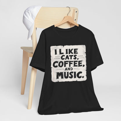 Coffee, Cats and Music T-Shirt