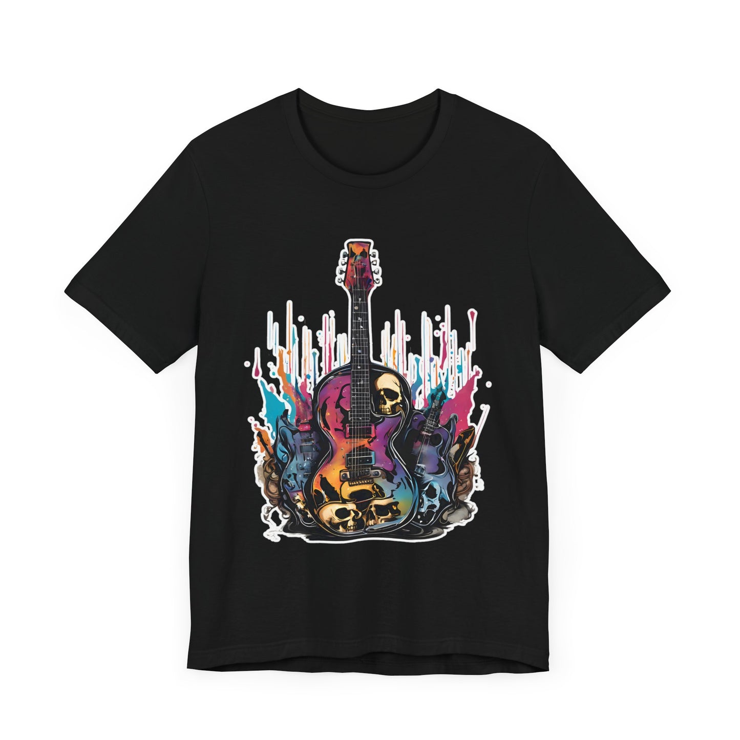 Color Flames Guitar T-Shirt