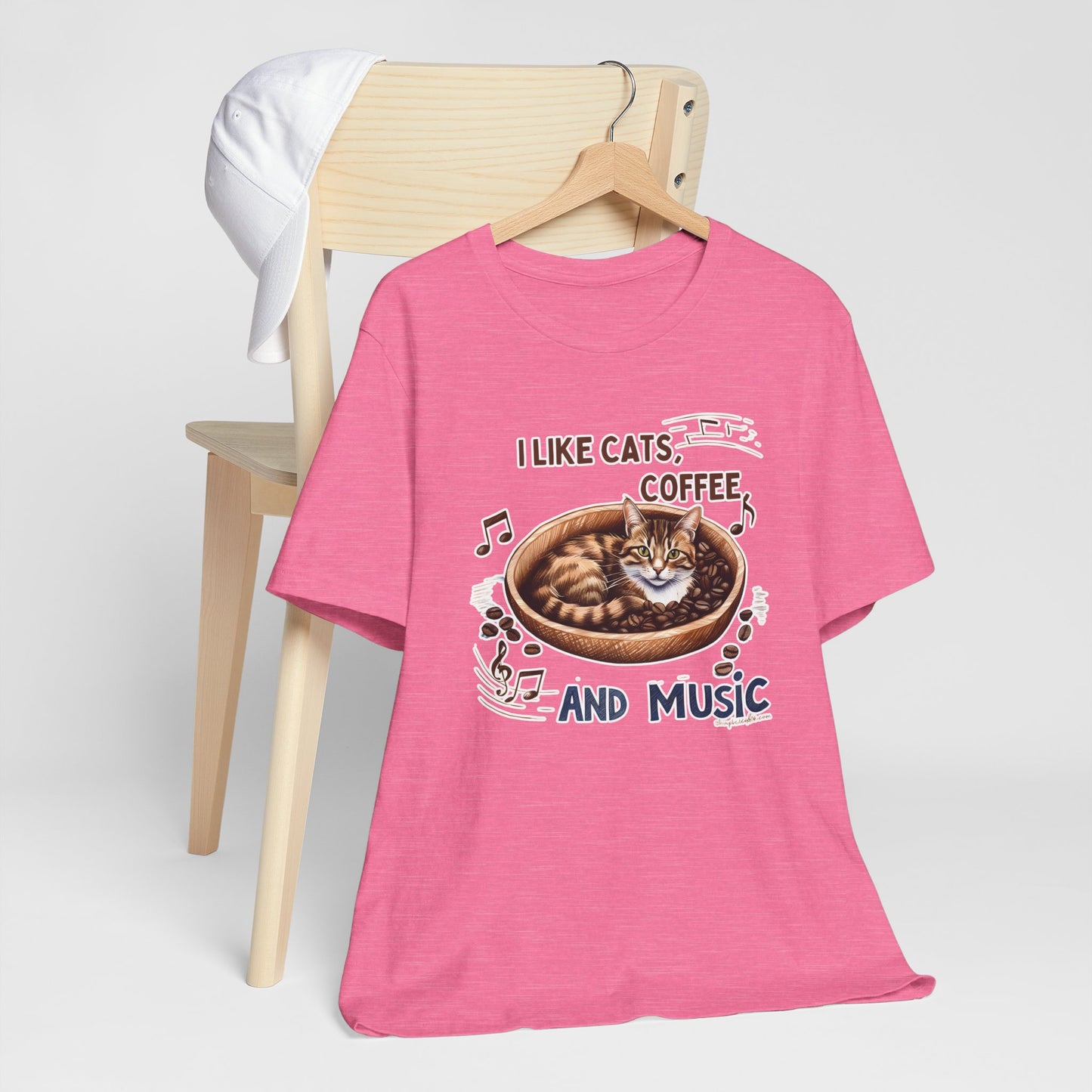 Coffee, Cats and Music V T-Shirt