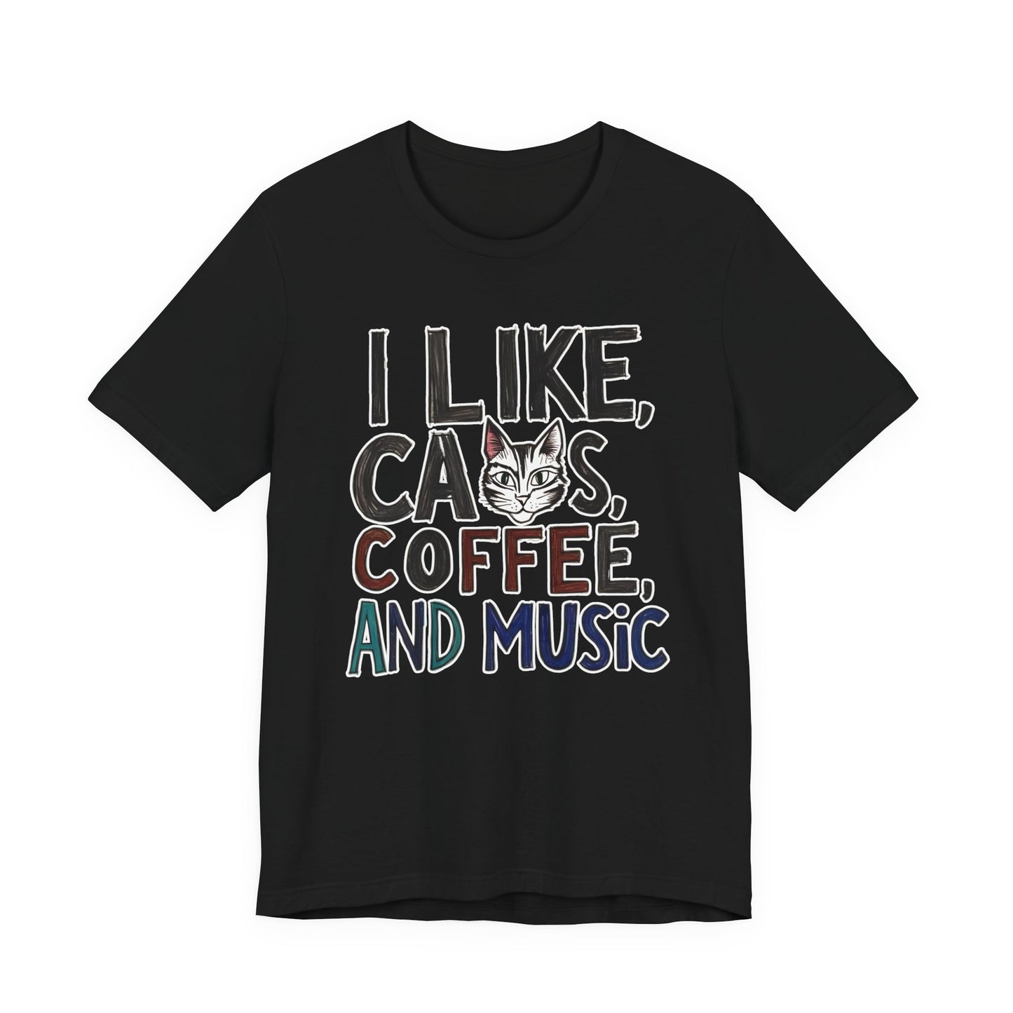 I like Cats, Coffee and Music T-Shirt