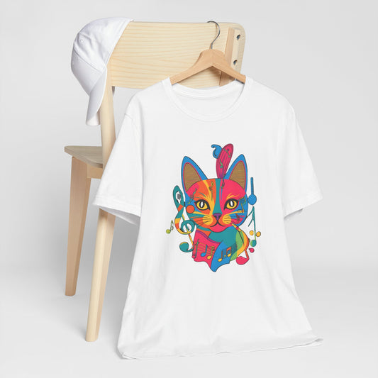 Colorful Cat V T-Shirt