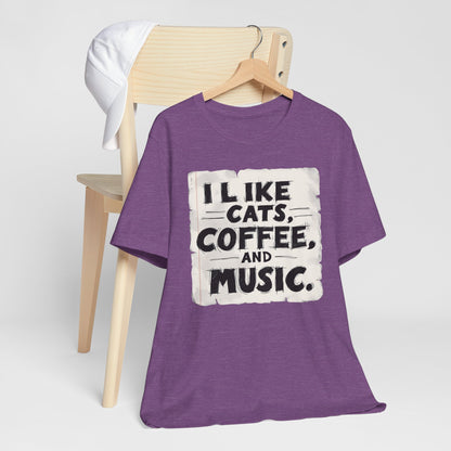 Coffee, Cats and Music T-Shirt
