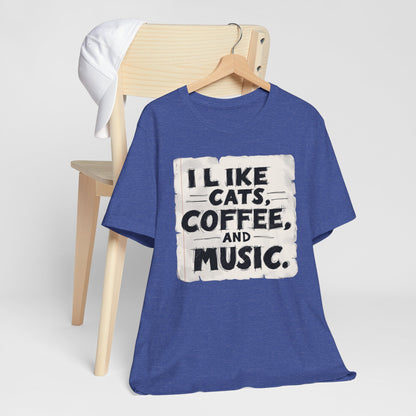 Coffee, Cats and Music T-Shirt