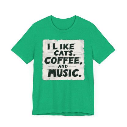 Coffee, Cats and Music T-Shirt