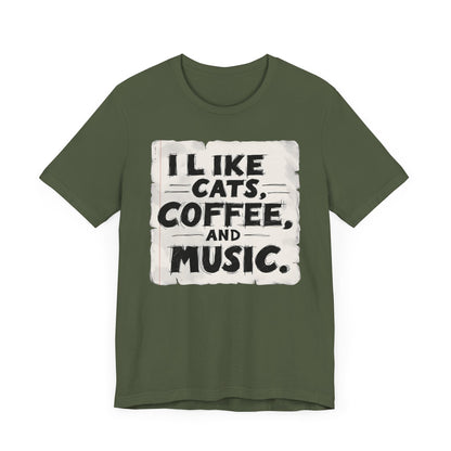Coffee, Cats and Music T-Shirt