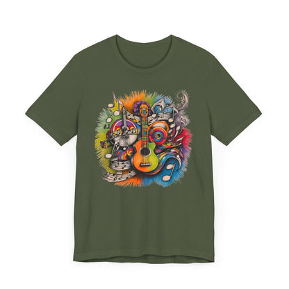 Round Multiple Color Guitar T-Shirt