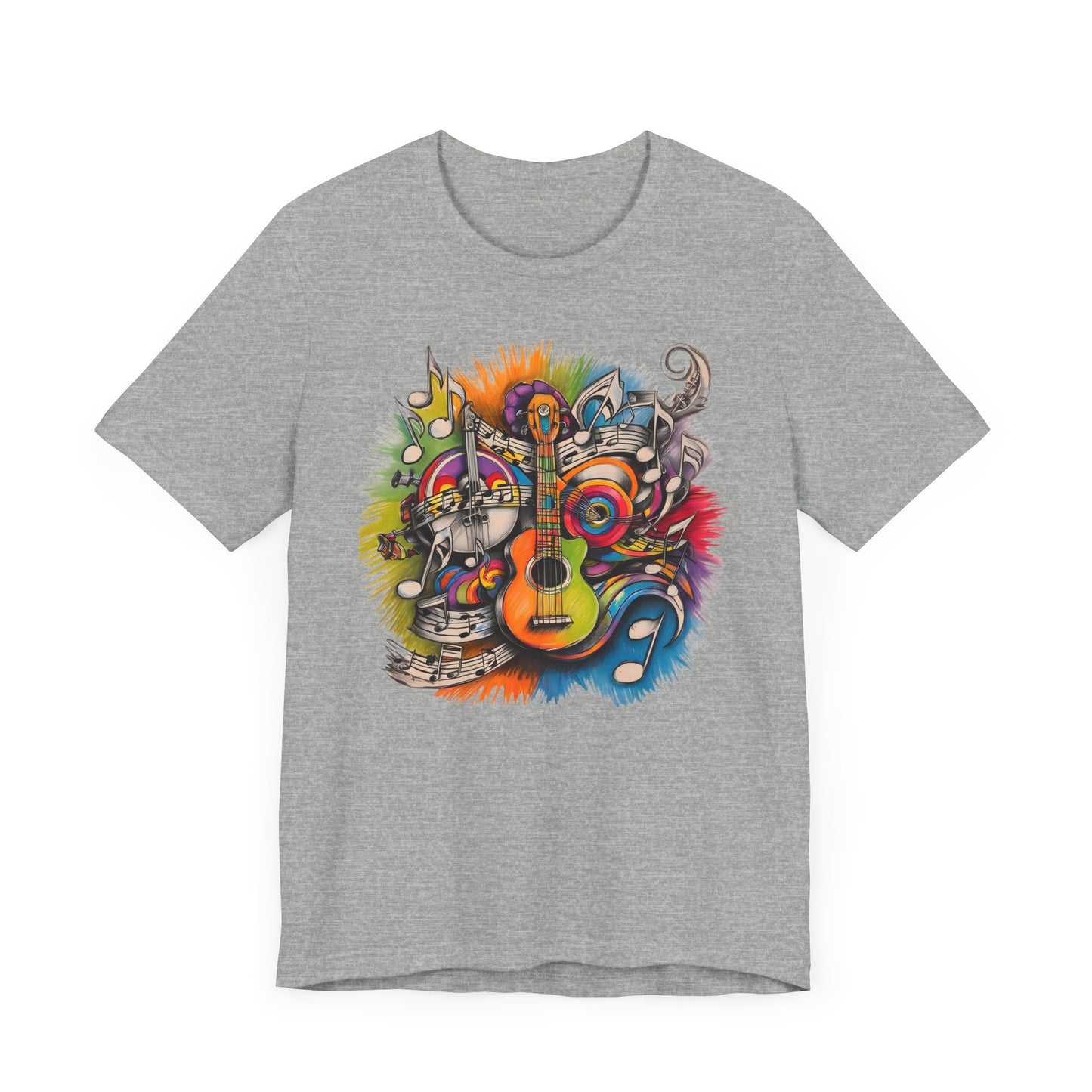 Round Multiple Color Guitar T-Shirt