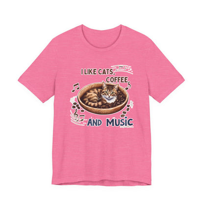Coffee, Cats and Music V T-Shirt