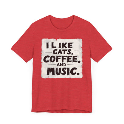 Coffee, Cats and Music T-Shirt