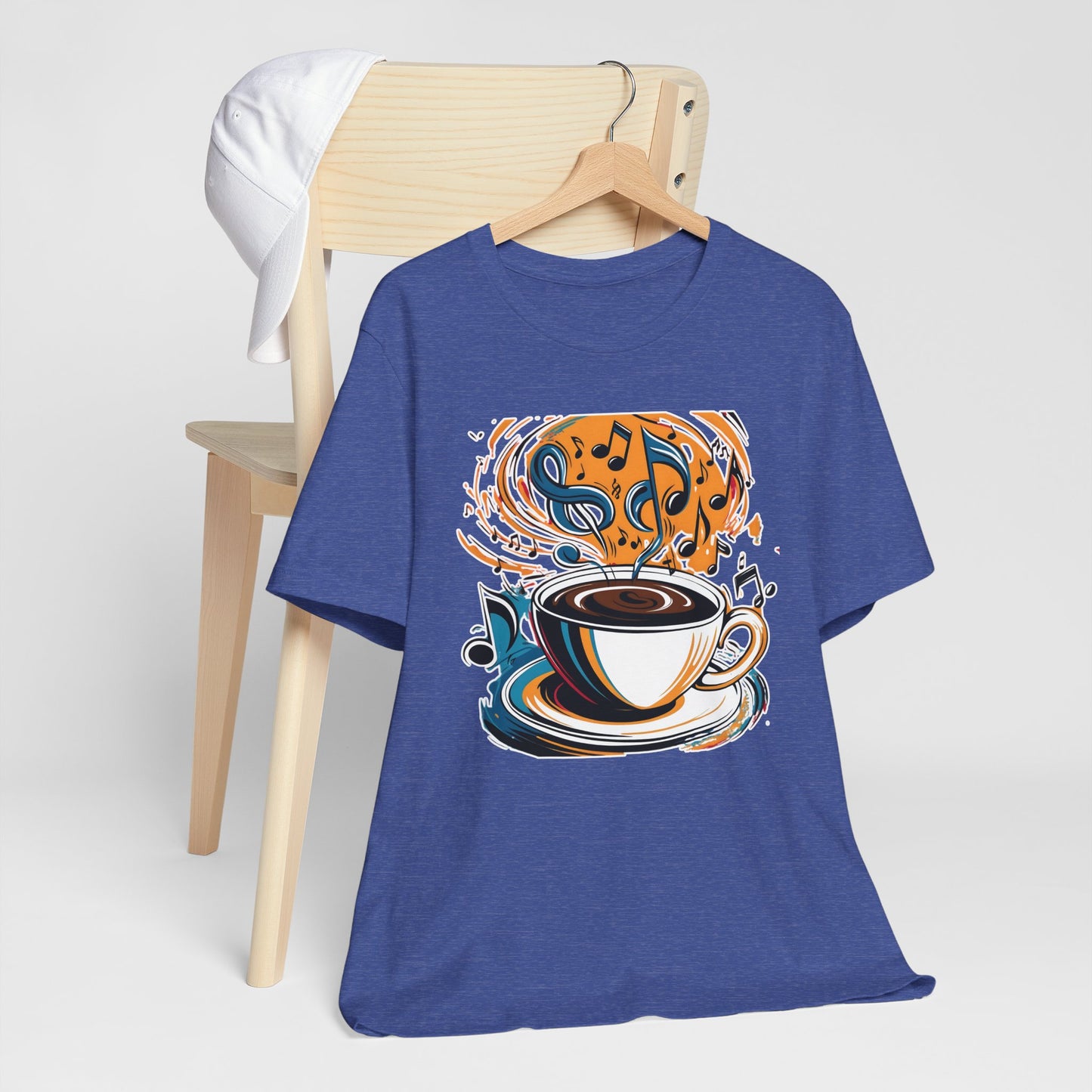 Coffee and Colorful Music Notes T-Shirt