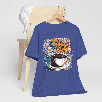 Coffee and Colorful Music Notes T-Shirt