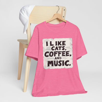 Coffee, Cats and Music T-Shirt