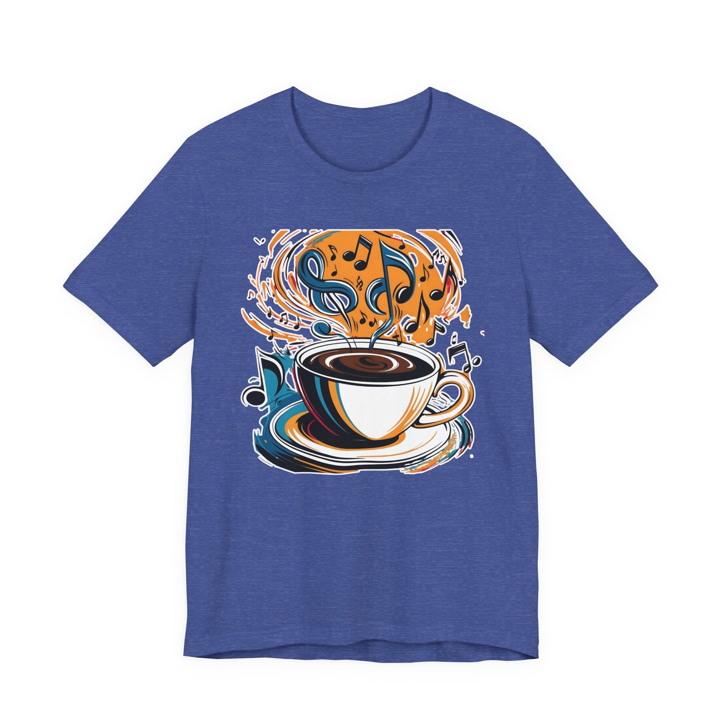 Coffee and Colorful Music Notes T-Shirt
