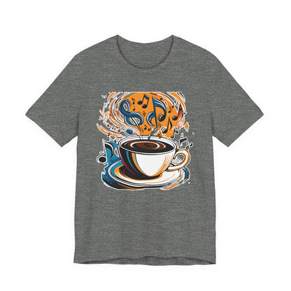 Coffee and Colorful Music Notes T-Shirt