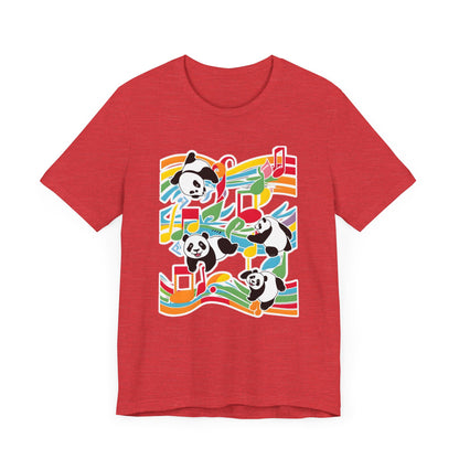 Colorful Panda V T-Shirt