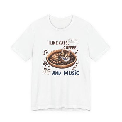 Coffee, Cats and Music V T-Shirt