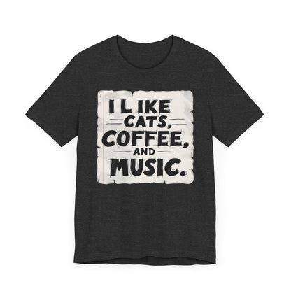 Coffee, Cats and Music T-Shirt