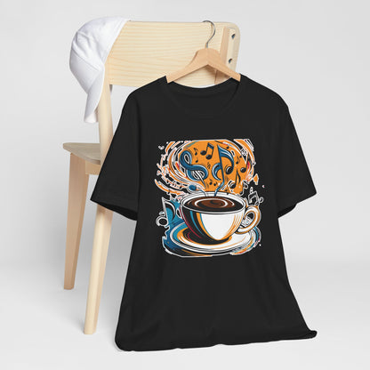 Coffee and Colorful Music Notes T-Shirt