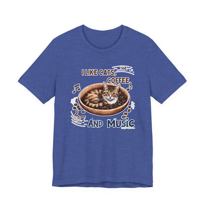 Coffee, Cats and Music V T-Shirt