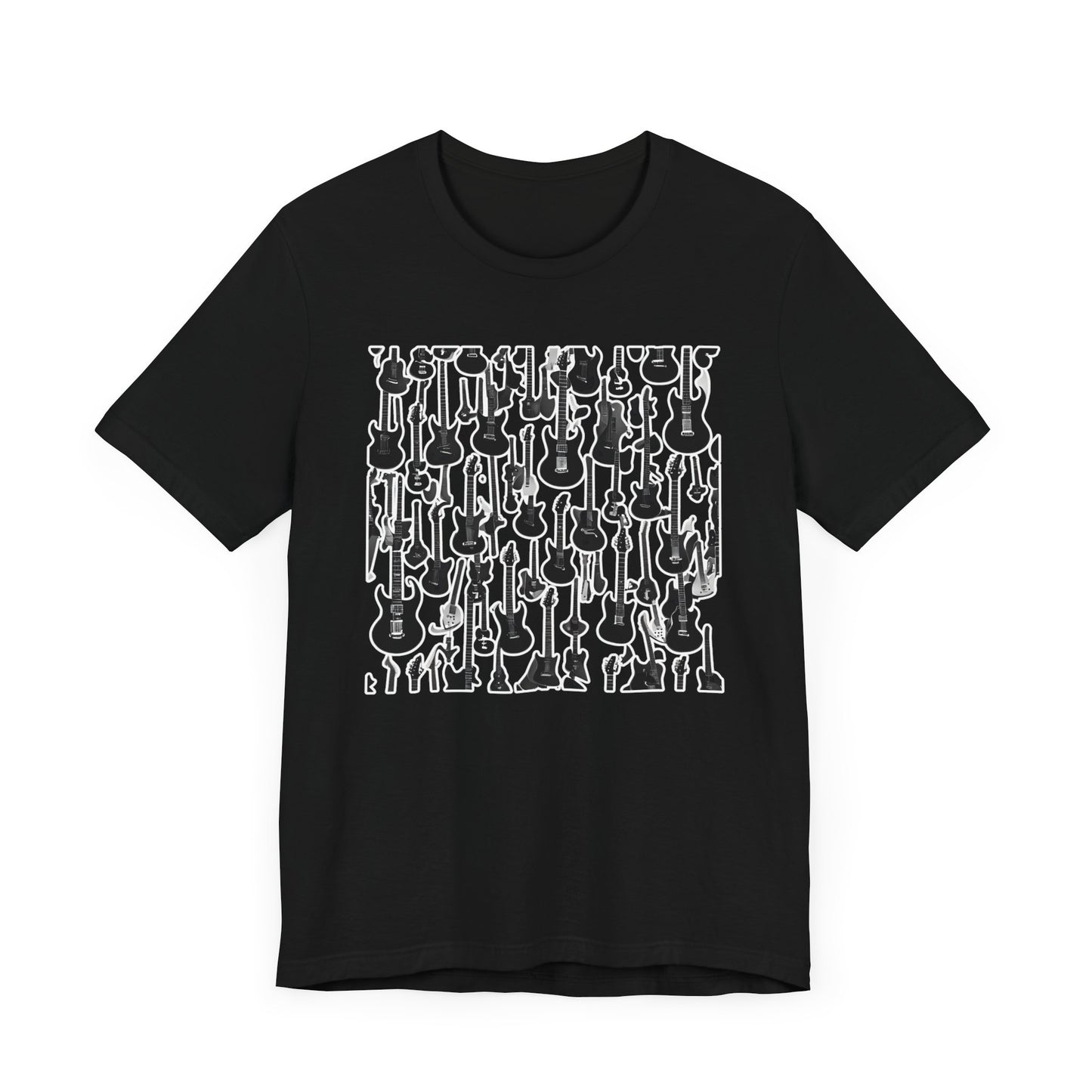 Multiple Black & White Guitars T-Shirt