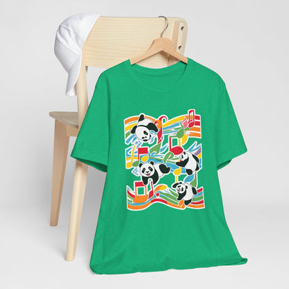Colorful Panda V T-Shirt