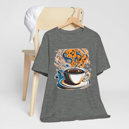 Coffee and Colorful Music Notes T-Shirt