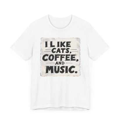Coffee, Cats and Music T-Shirt