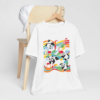 Colorful Panda V T-Shirt