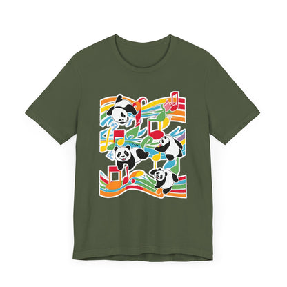Colorful Panda V T-Shirt