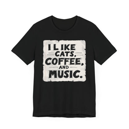 Coffee, Cats and Music T-Shirt