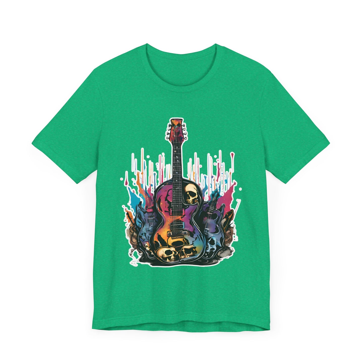 Color Flames Guitar T-Shirt