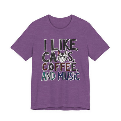 I like Cats, Coffee and Music T-Shirt