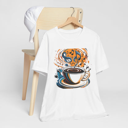 Coffee and Colorful Music Notes T-Shirt