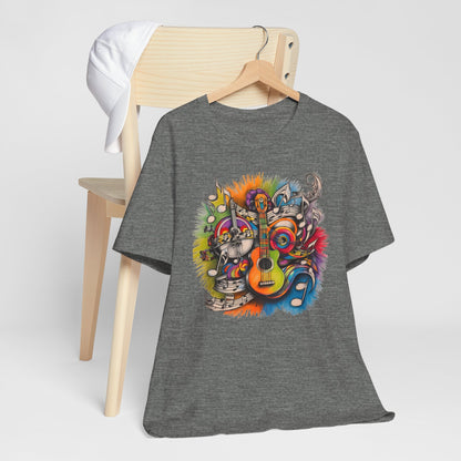 Round Multiple Color Guitar T-Shirt