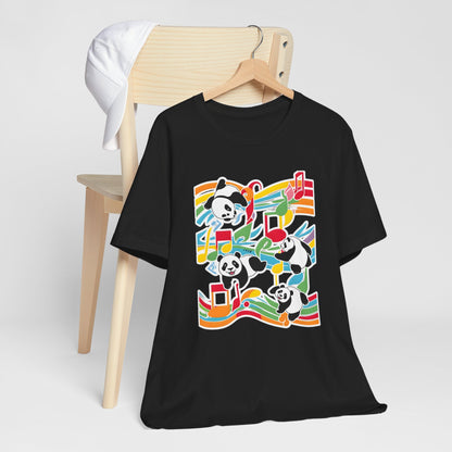 Colorful Panda V T-Shirt