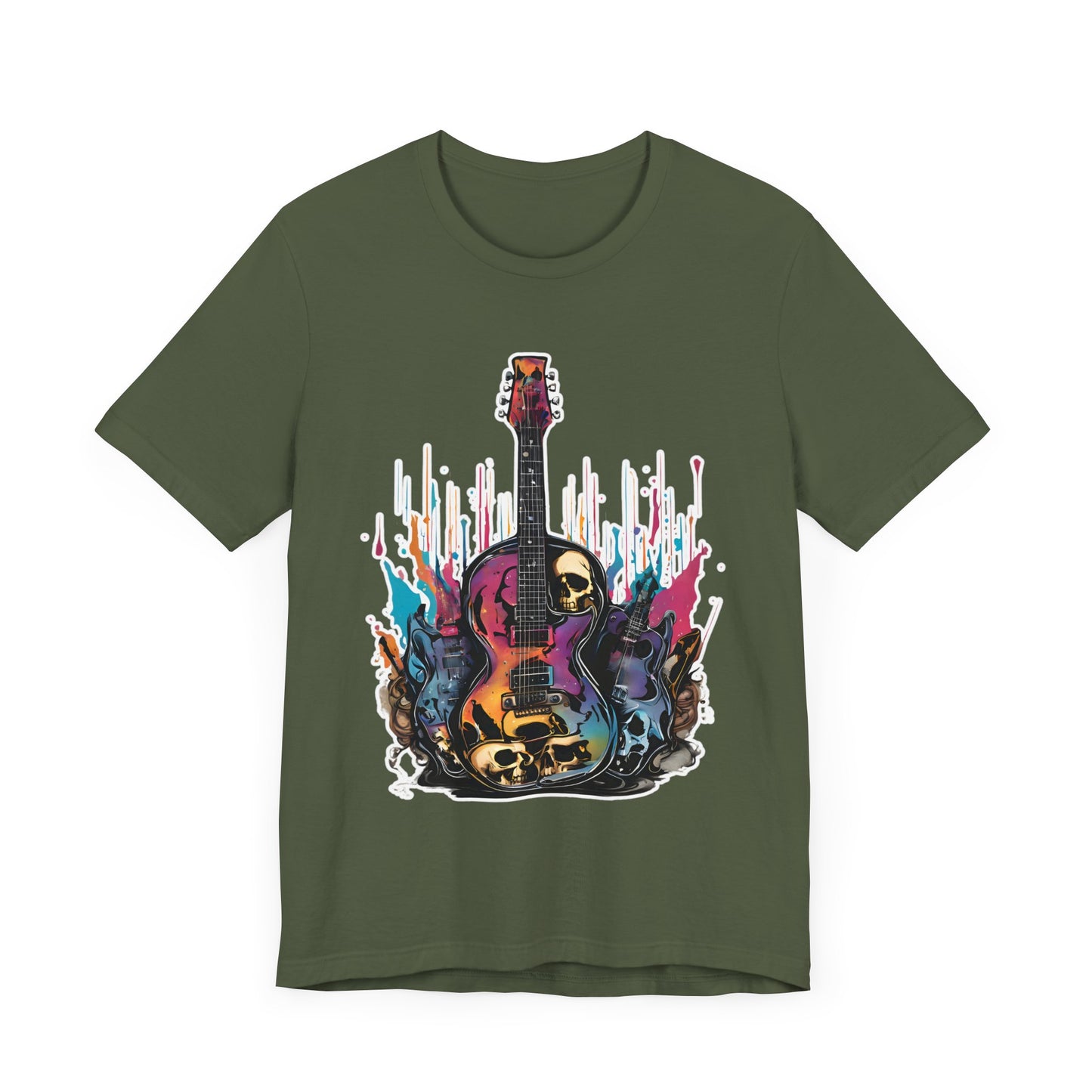 Color Flames Guitar T-Shirt