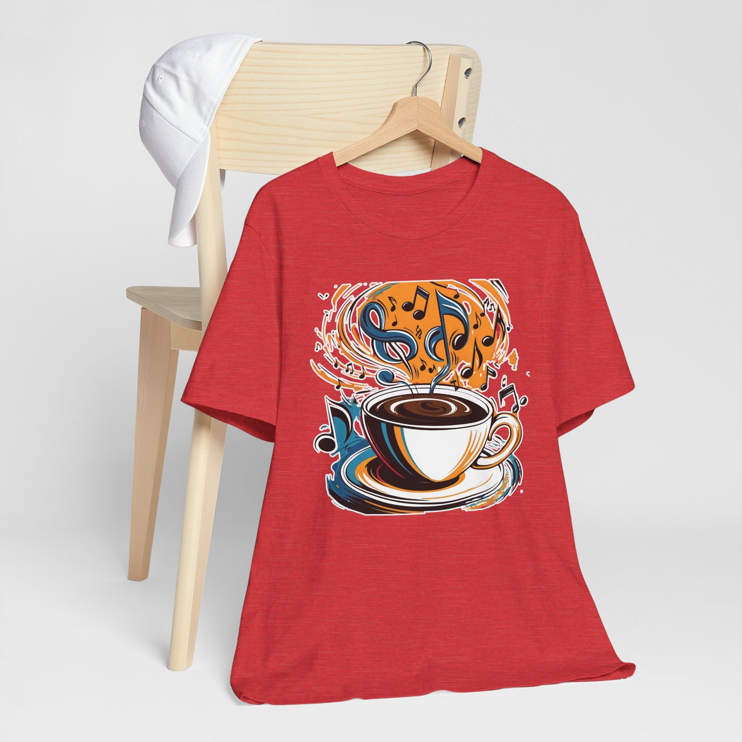 Coffee and Colorful Music Notes T-Shirt