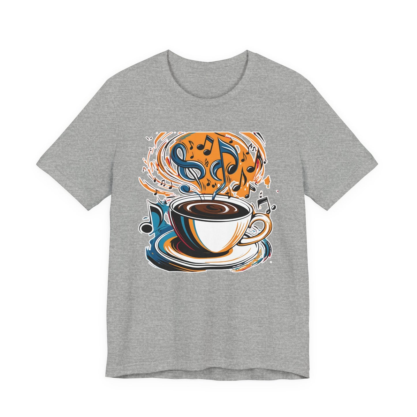 Coffee and Colorful Music Notes T-Shirt