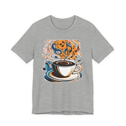 Coffee and Colorful Music Notes T-Shirt