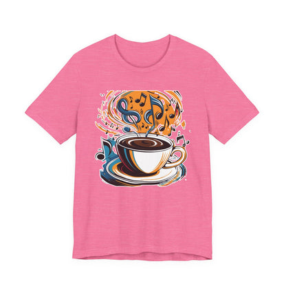 Coffee and Colorful Music Notes T-Shirt
