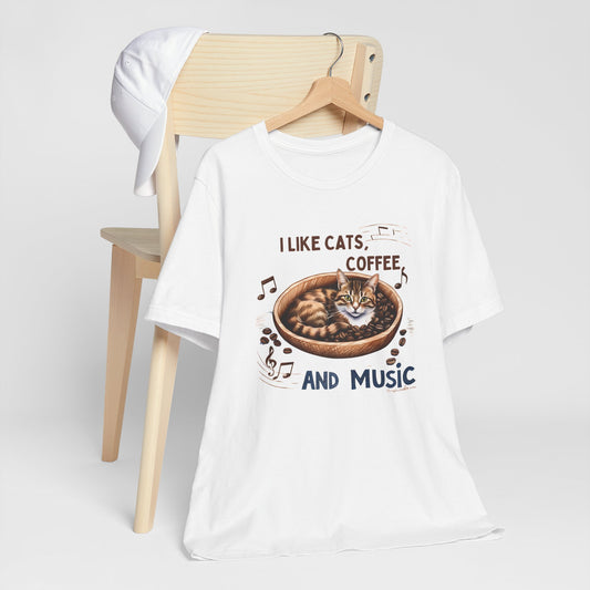 Coffee, Cats and Music V T-Shirt