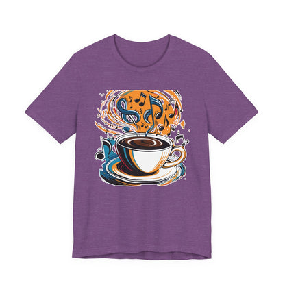 Coffee and Colorful Music Notes T-Shirt