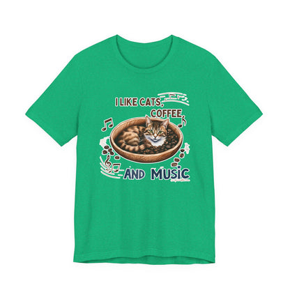 Coffee, Cats and Music V T-Shirt