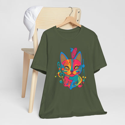 Colorful Cat V T-Shirt