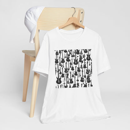 Multiple Black & White Guitars T-Shirt